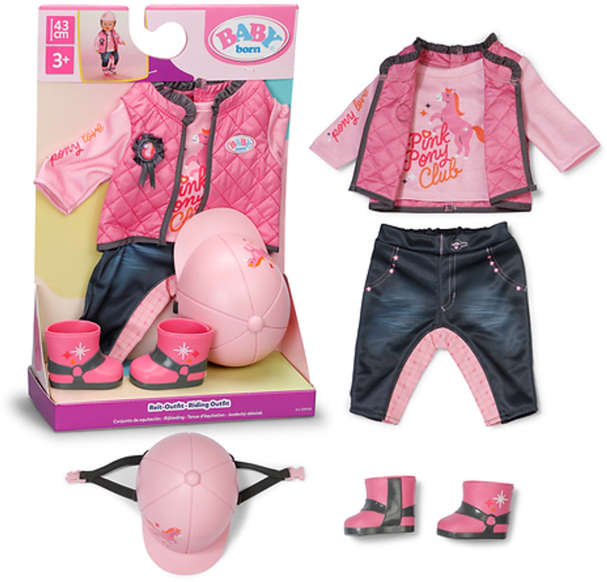 Baby born paardrijkleding - 43cm