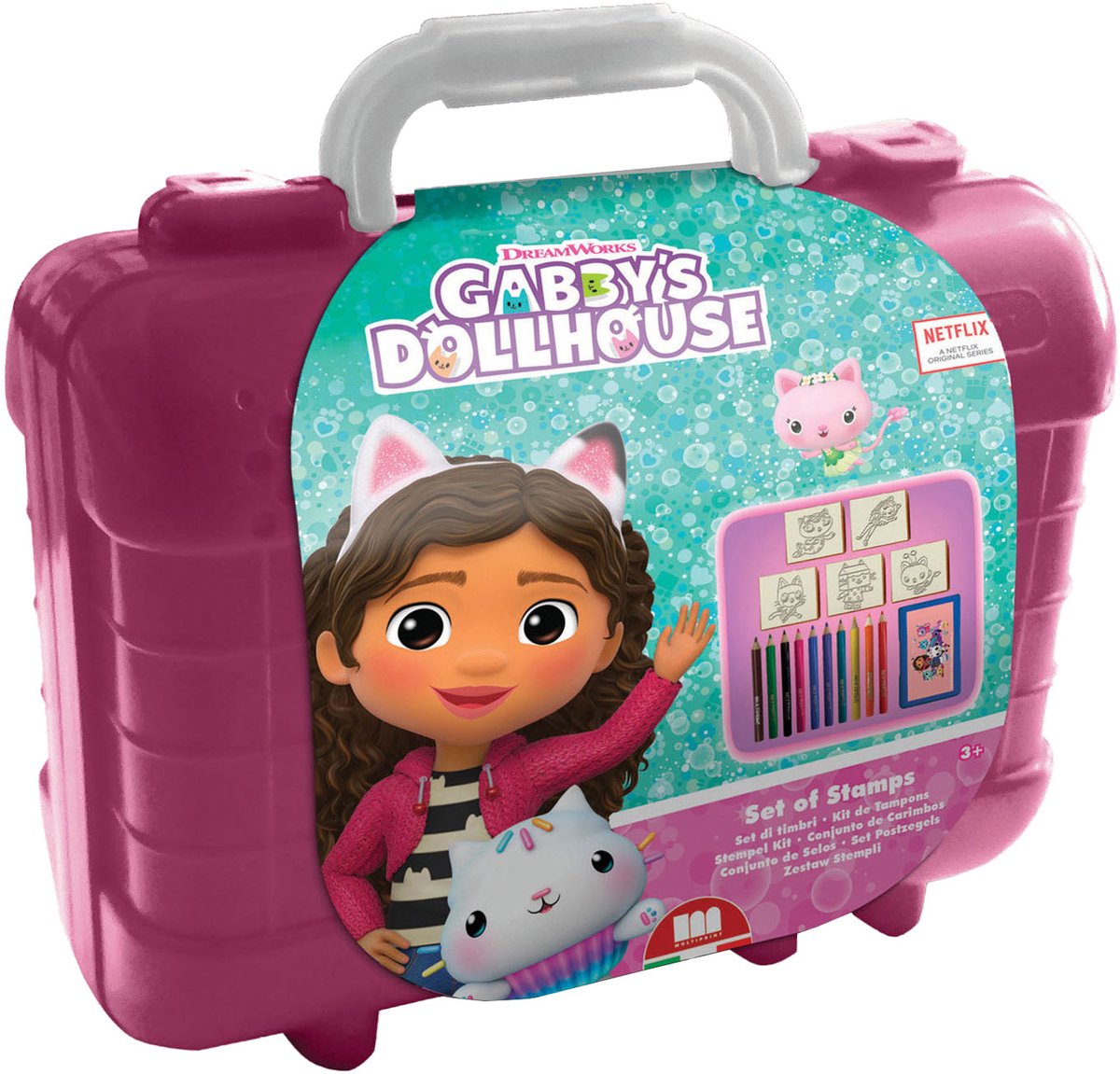 Multiprint gabby’s dollhouse kofferset - stempel kleuren