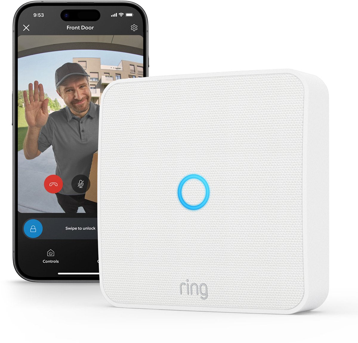 Ring intercom video - slimme deuropener voor intercomsystemen - batterij - wit