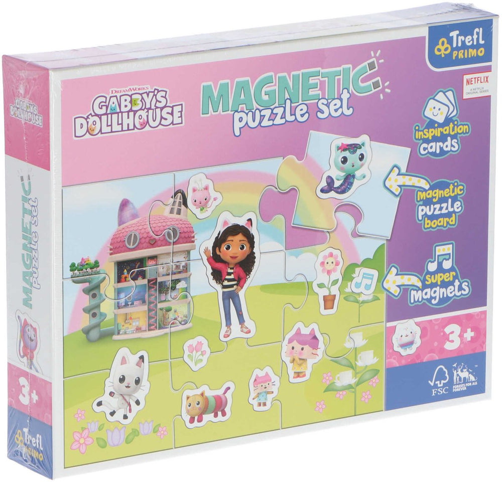 Trefl magnetische puzzel gabby's poppenhuis - educatief speelgoed.