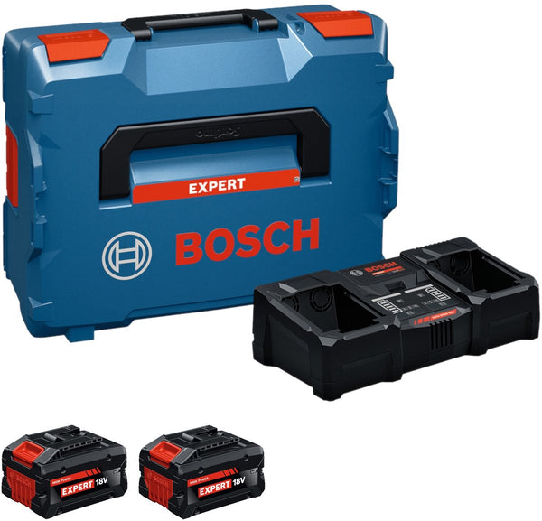 Bosch blauw 18v 8,0ah accu starterset exba18v-80 2-320 | 2x 8.0ah exba18v-80 accu + lader exal18v2-320 - 1600a0373x