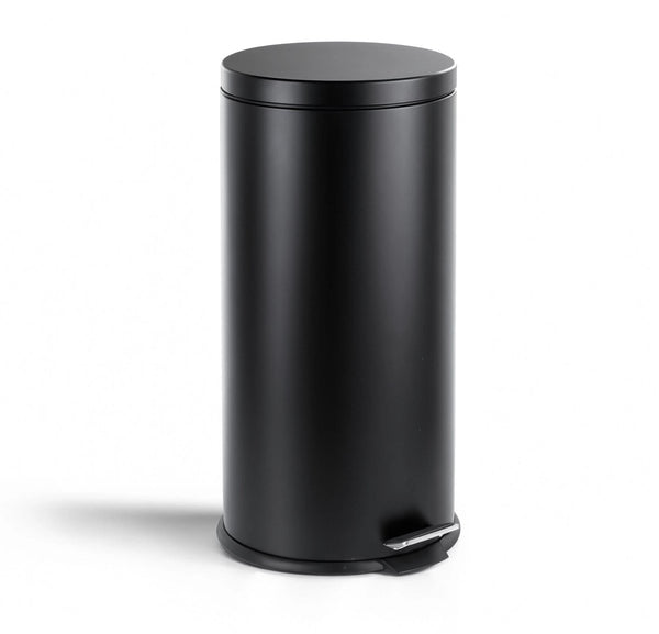 Hush. living hush living - prullenbak metaal - 30l - soft close deksel - pedaalemmer - uitneembare binnenemmer - grote capaciteit - keuken kantoor - zwart