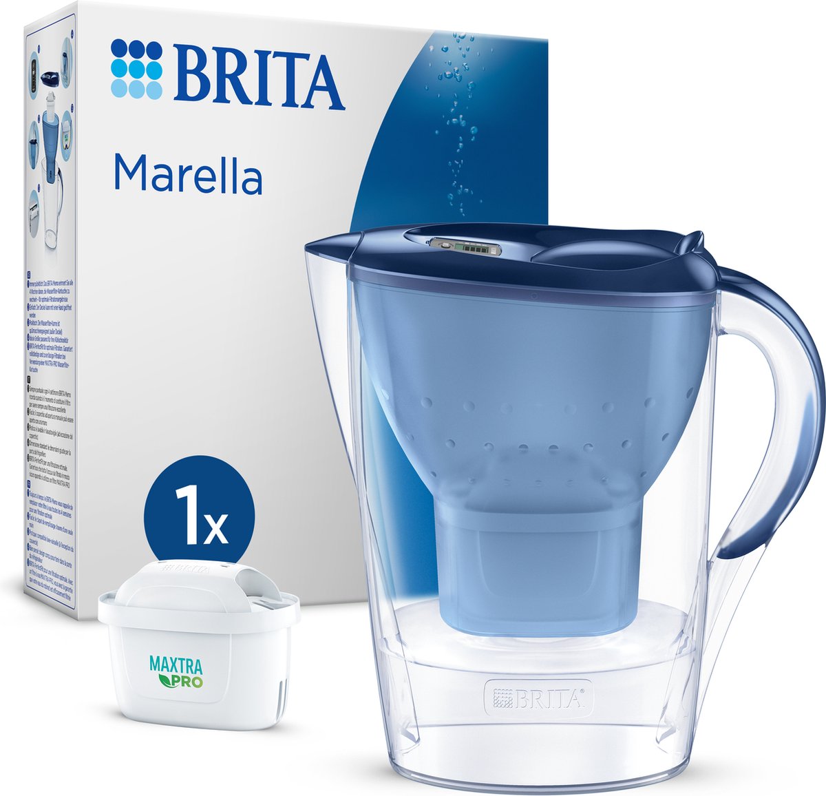Brita - waterfilterkan - marella cool - 2,4l - blauw - incl. 1 maxtra pro all-in-1 filterpatroon