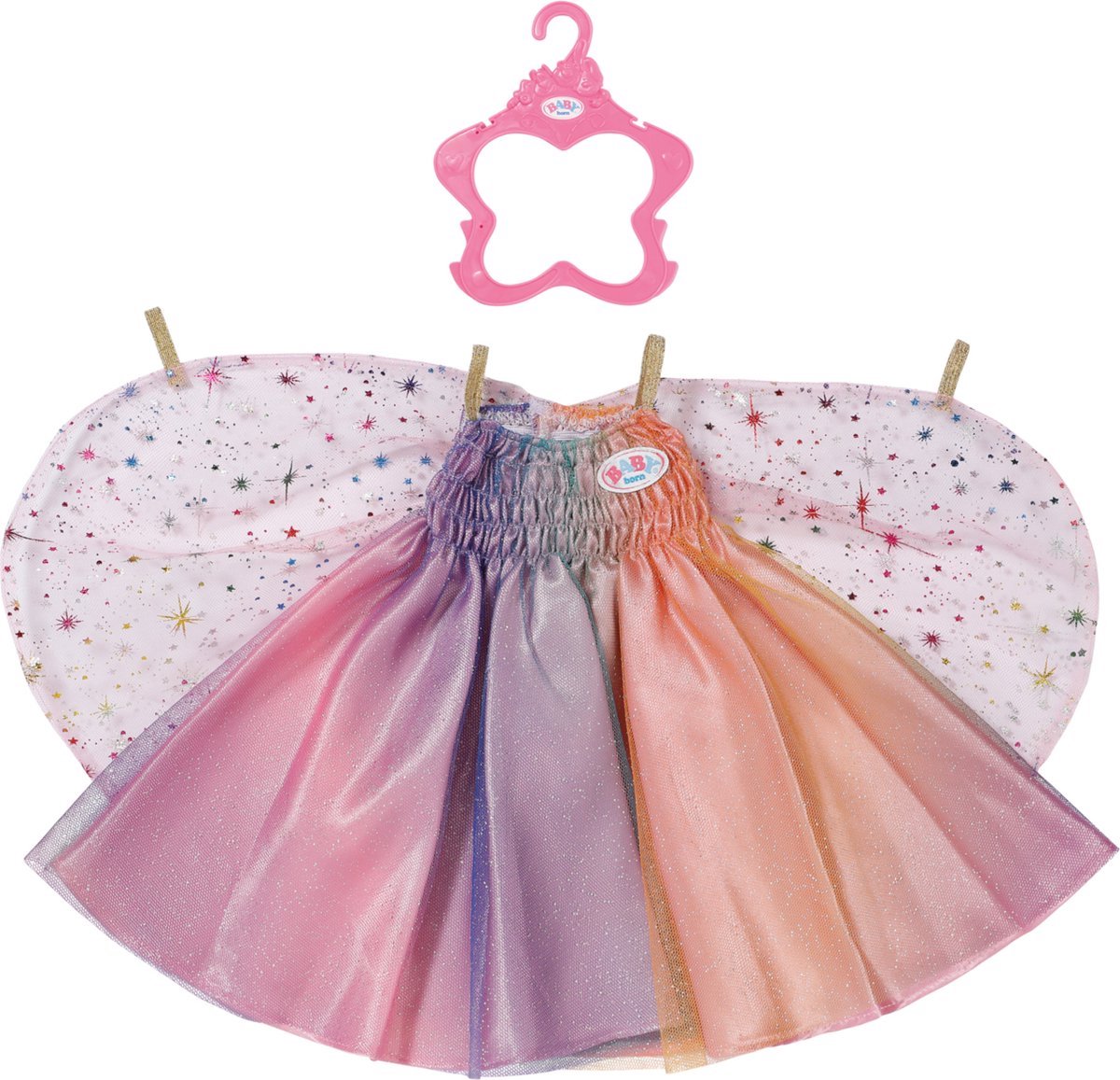 Baby born regenboogjurk 43cm