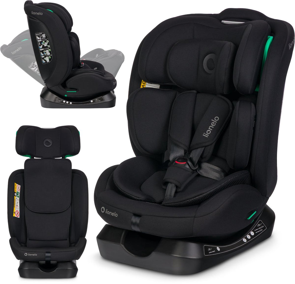 Lionelo aart i-size autostoel 4in1 – 40-150 cm (0-12 jaar) – universeel, geschikt voor elke auto – rwf fwf – achterwaarts tot 105 cm – installatie met autogordel – memory foam hoofdsteun – 13 standen – kantelbaar – r129