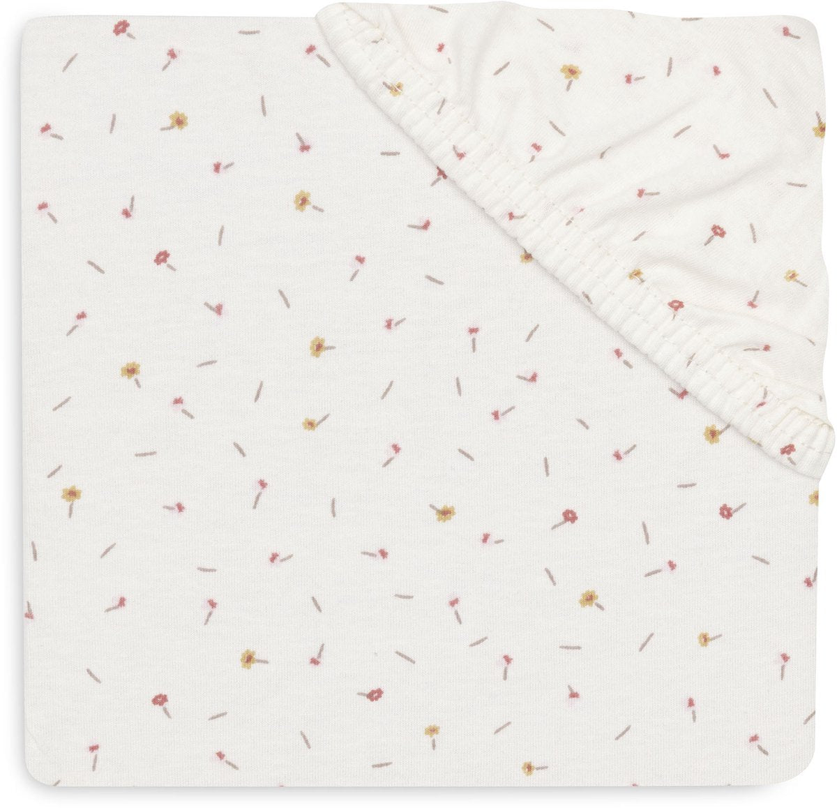Jollein hoeslaken ledikant - 70 75x140 150cm - jersey - pretty picnic - flower drops