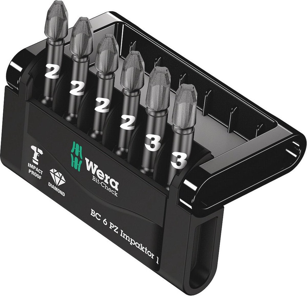Wera 6-delige bitset pozidrive - mini-check impaktor 3