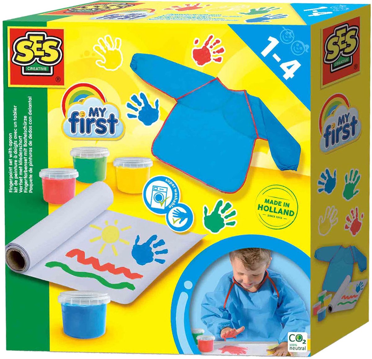 Ses mijn eerste - verfset met kliederschort