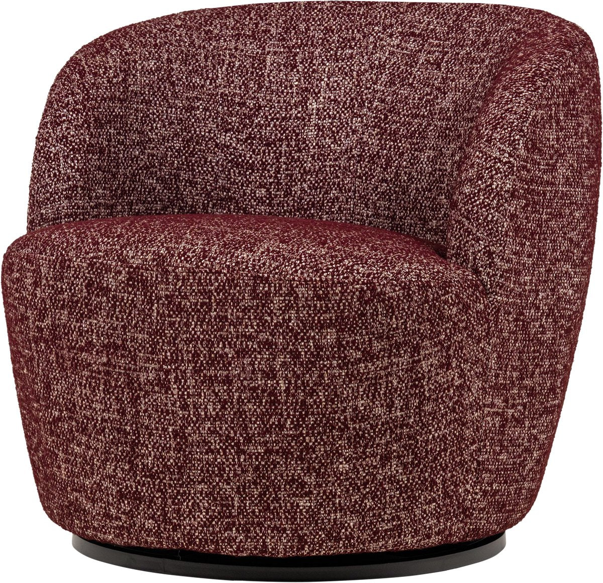 Woood serra draaifauteuil - melange stof - bordeauxrood - 68x70x77