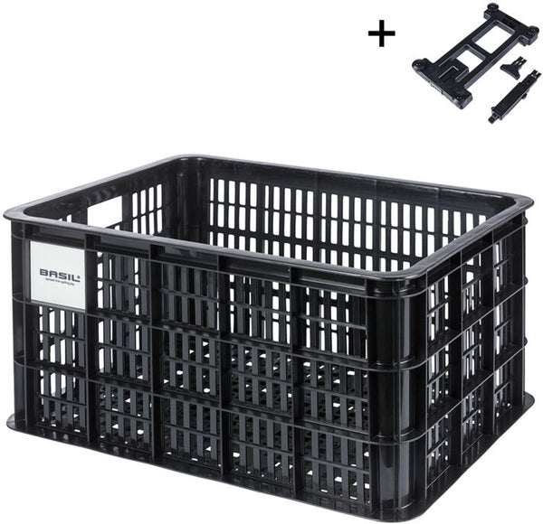 Basil fietskrat mik l, 40l, gerecycled kunststof, black