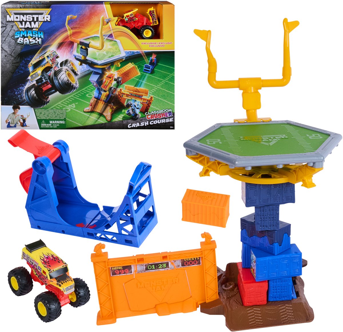 Monster jam spin master speelgoed crash course set met monstertruck 1:64.