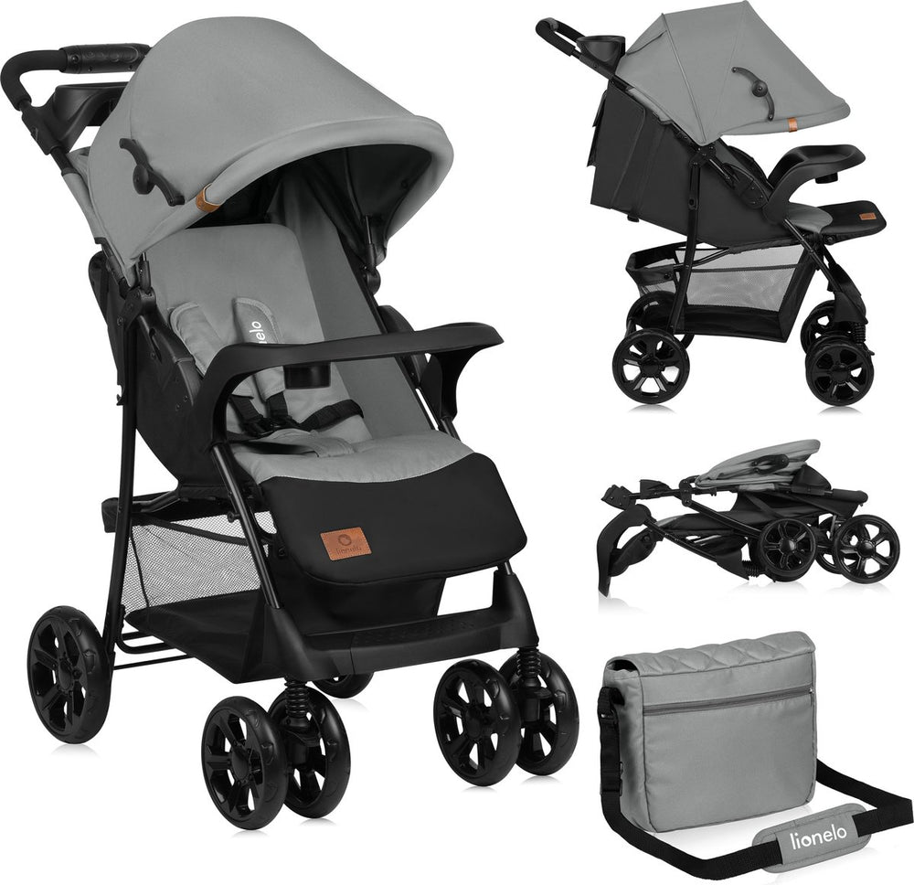 Lionelo emma plus - buggy - lichte en duurzame kinderwagen - 5-punts gordel - rugleuningverstelling tot ligpositie - verlengd luifel met venster - grote mand - praktische tas en organizer - schokdempers - geschikt voor kinderen tot 15 kg