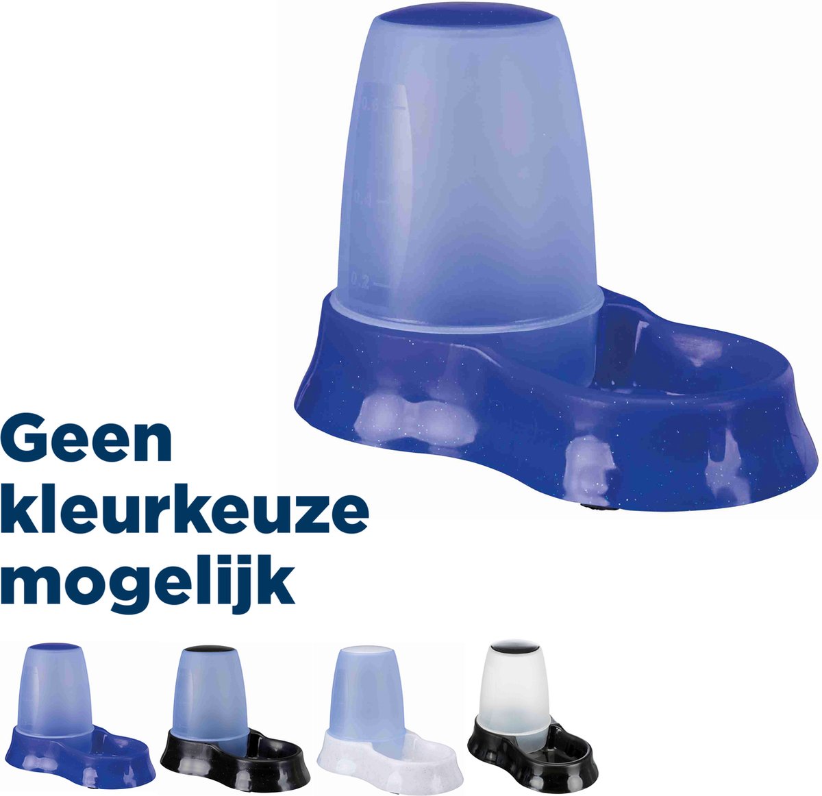 Trixie voerwaterdispenser - kunststof 600ml - slipvast, vaatwasserbestendig, 2 stuks