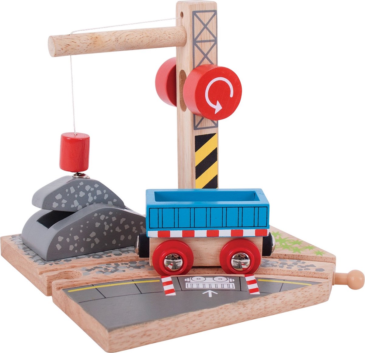 Bigjigs Houten Rails Grind Kraan