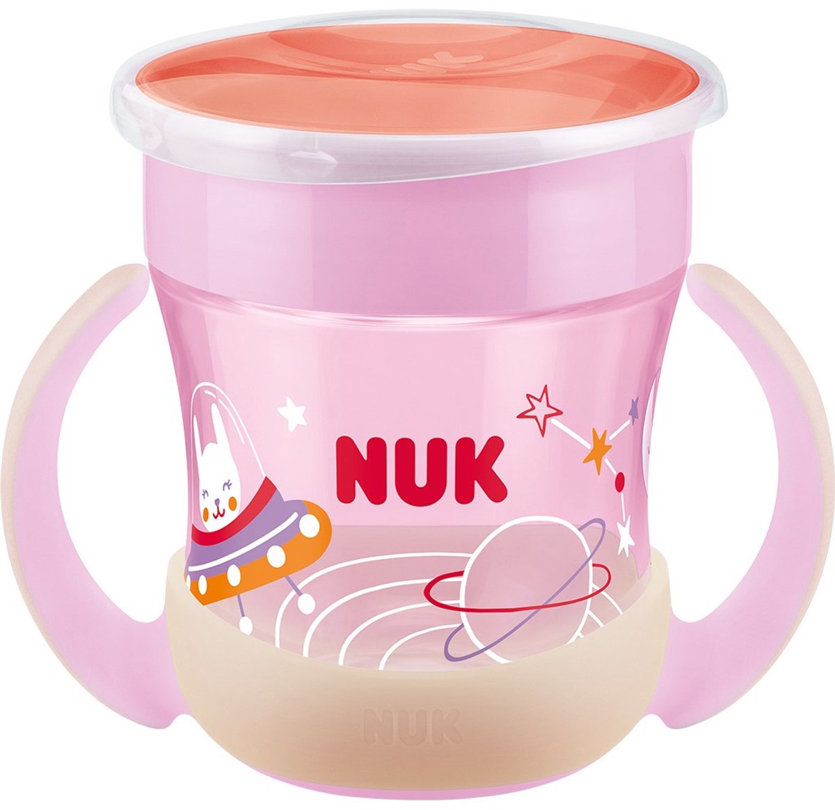 Nuk - baby- en peuterdrinkbeker - mini magic cup 160 ml roze kunststof siliconen - morsbestendig - 360° drinkrand - bpa-vrij - ergonomisch - lekvrij
