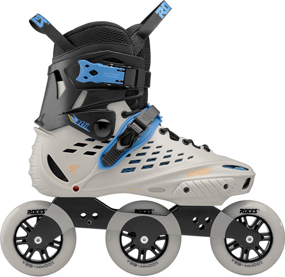 Roces otli tif 100 skeelers volwassenen - 4x100mm wielen - fitness speed inline skates - grijs zwart - maat 45