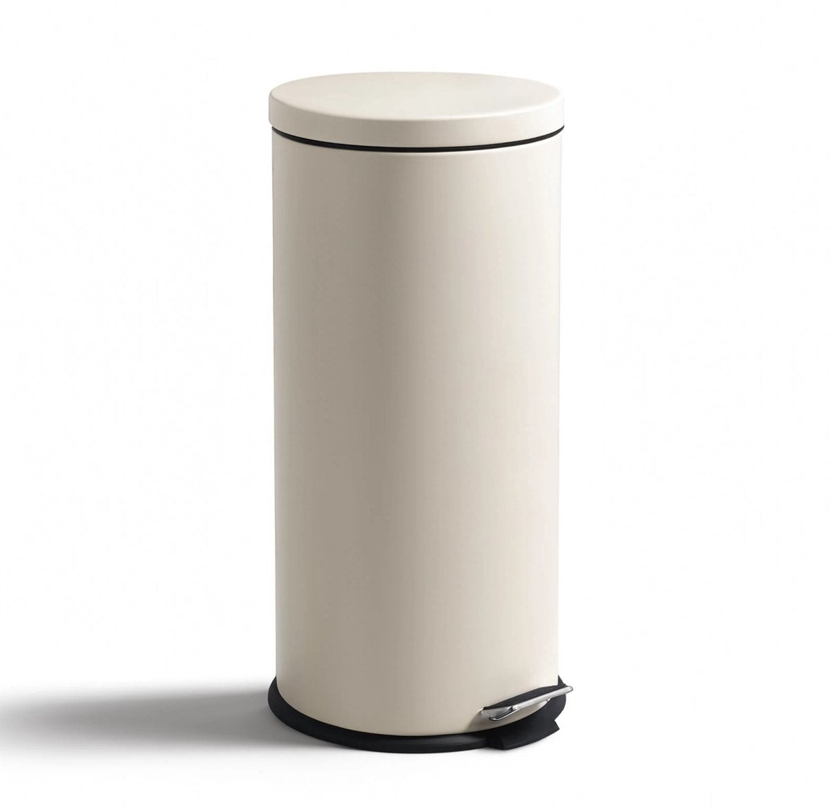 Hush. living hush living - prullenbak metaal - 30l - soft close deksel - pedaalemmer - uitneembare binnenemmer - grote capaciteit - keuken kantoor - beige