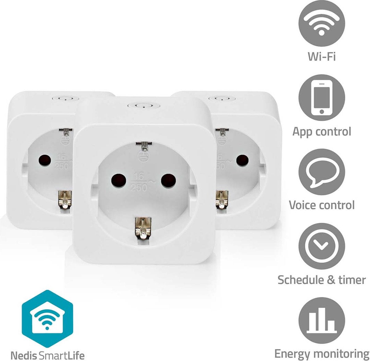 Nedis slimme wifi stekker - set van 3