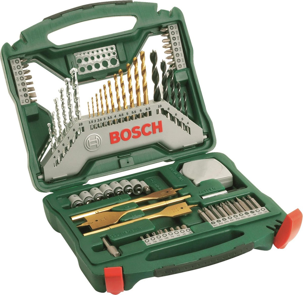 Bosch x-line borenset - 70-delig - titanium plus serie - voor hout, metaal en steen