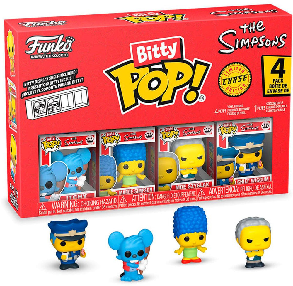 Funko bitty pop! - the simpsons - itchy marge simpson moe szyslak random chase