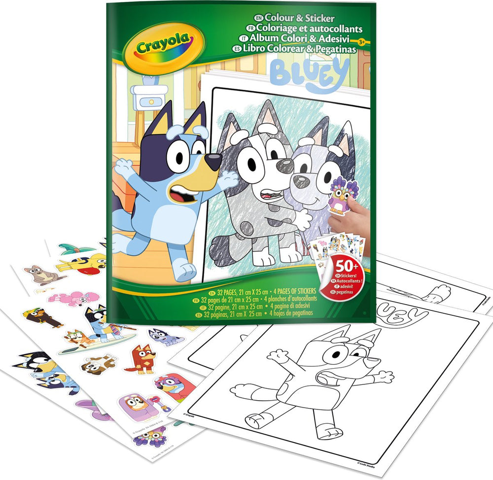 Crayola - kleurboek - bluey kleurboek met stickers - 32 pagina's en 4 stickervellen