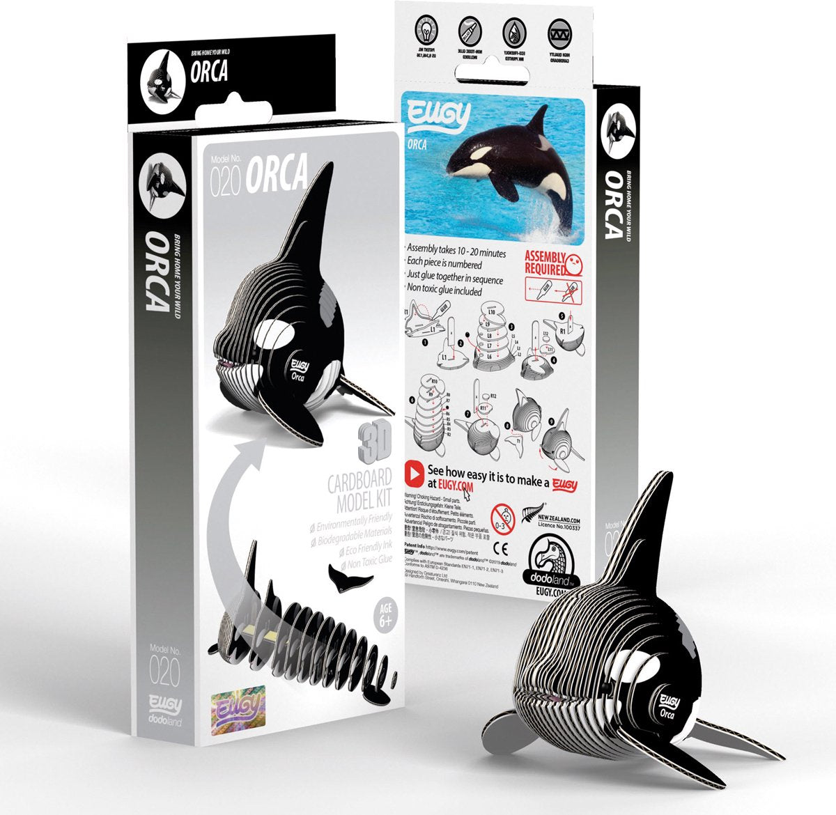 Eugy 3d puzzel - orka - zeedieren - duurzaam - verzamel ze allemaal - 6 jaar