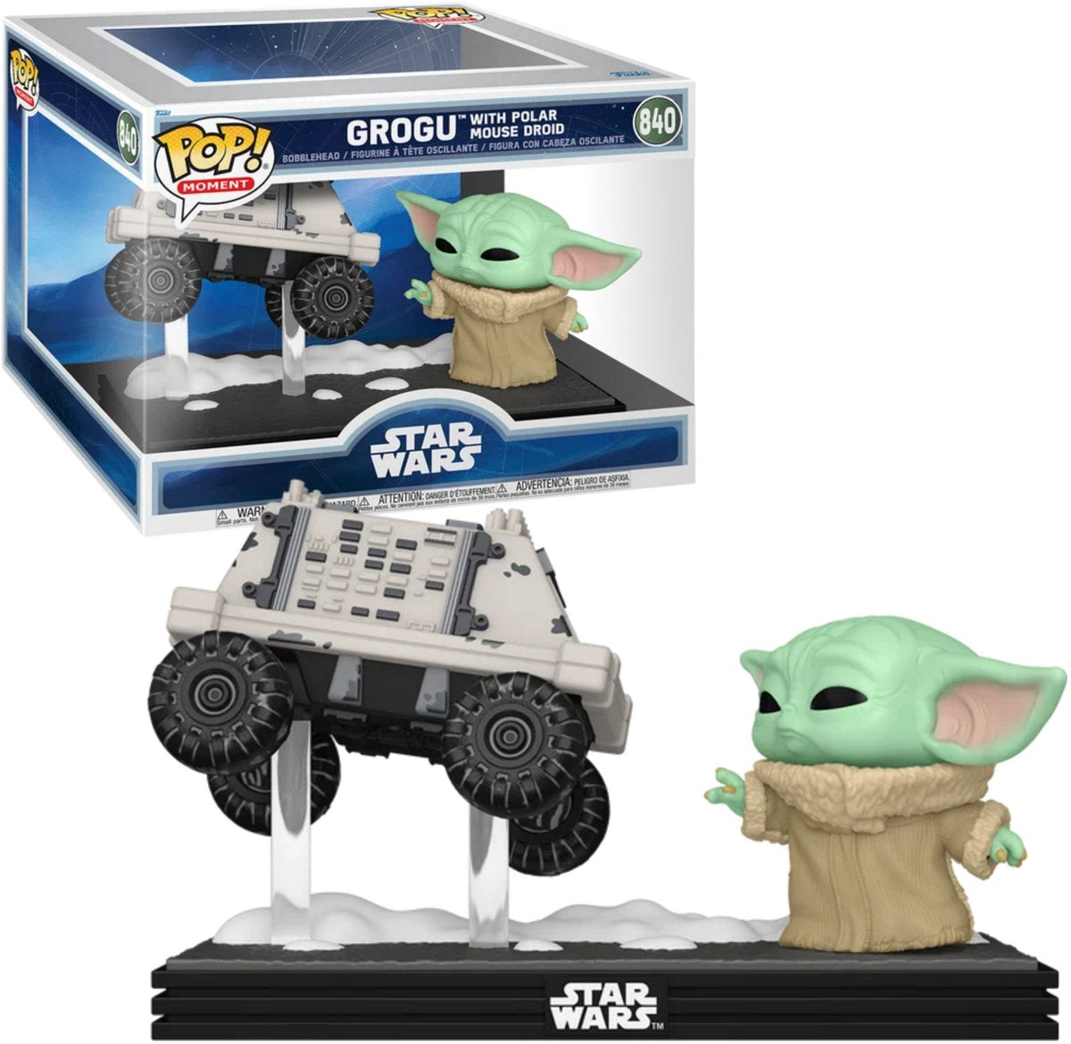 Funko star wars: the mandalorian and grogu pop! moment vinyl figuur grogu met polar mouse droid 9 cm pop! figuur