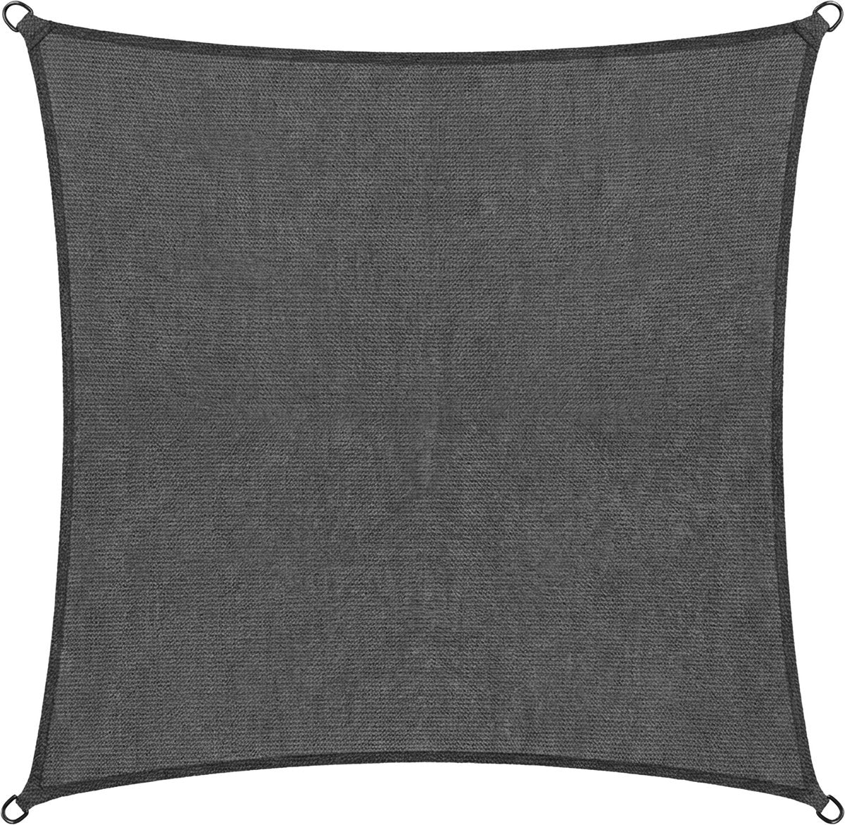 Abbey camp schaduwdoek - hdpe - 3 x 3 m - grijs - zonnedoek - rvs ringen - aswan-300