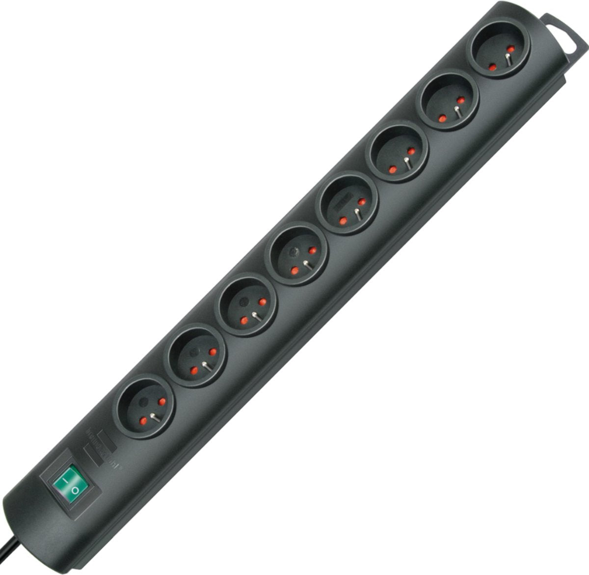 Brennenstuhl primera-line stekkerdoos 8-voudig zwart 2 m h05vv-f 3g1,5 *fr be*