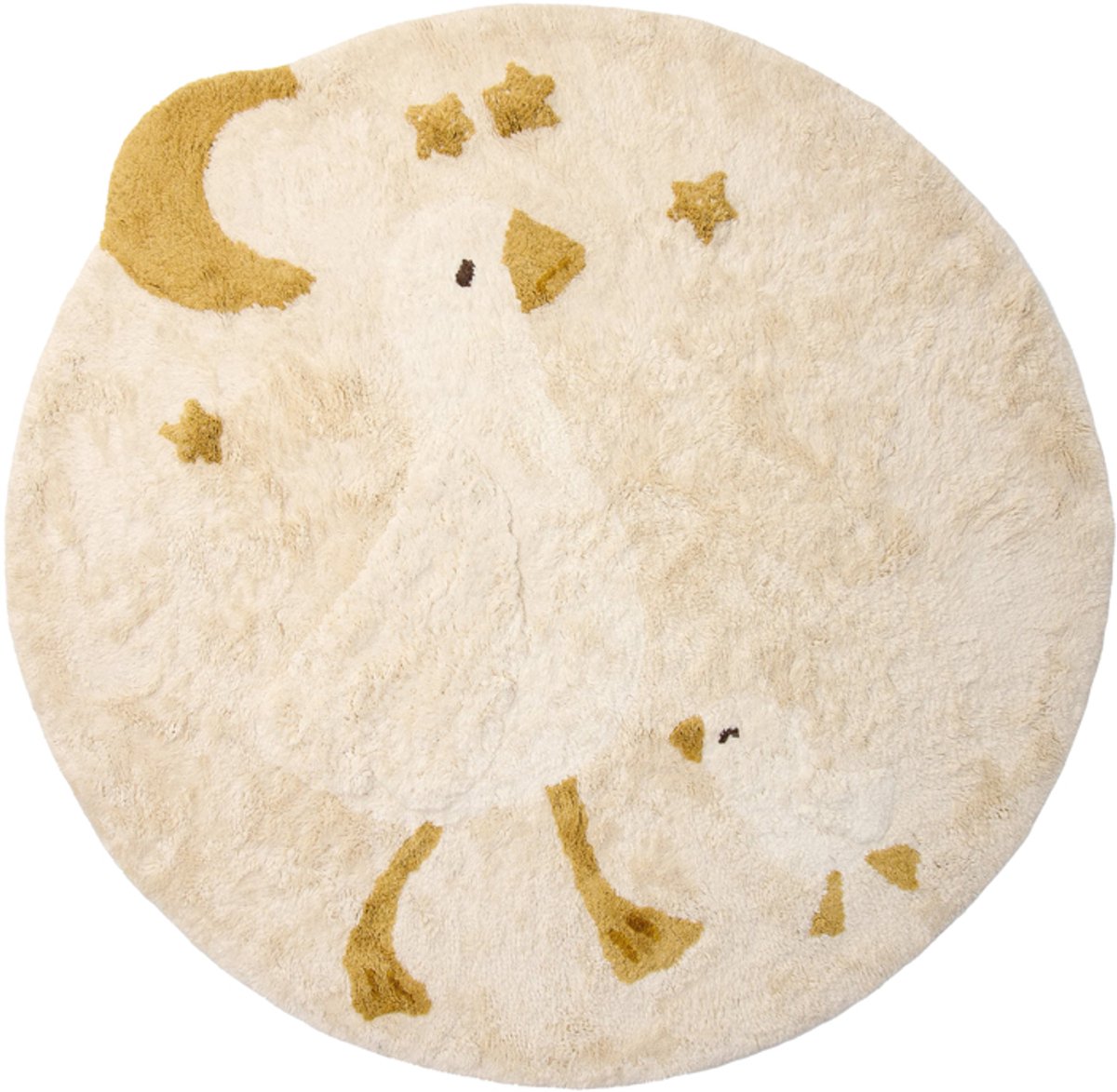 Little dutch vloerkleed rond - wit - newborn naturals - little goose