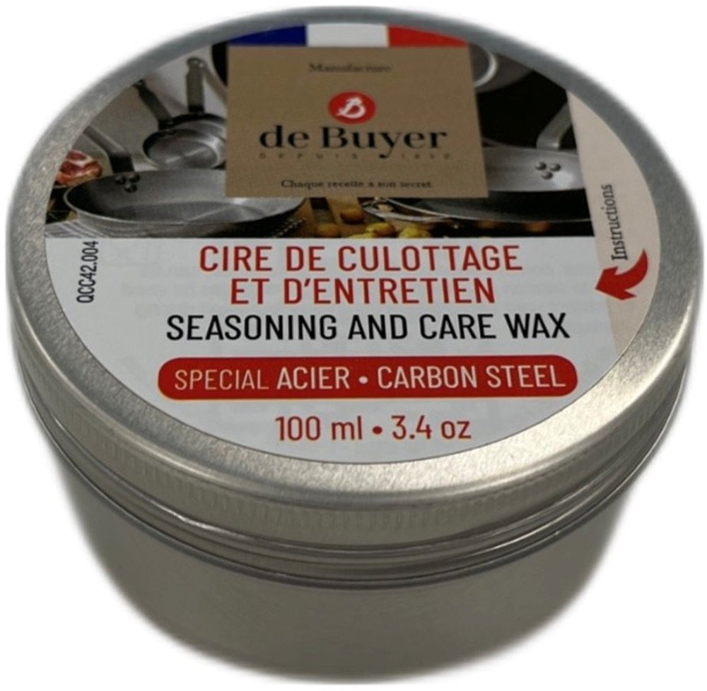 Debuyer de buyer onderhoudswas voor stalen pannen – 100 ml – natuurlijke bescherming en onderhoud – made in france