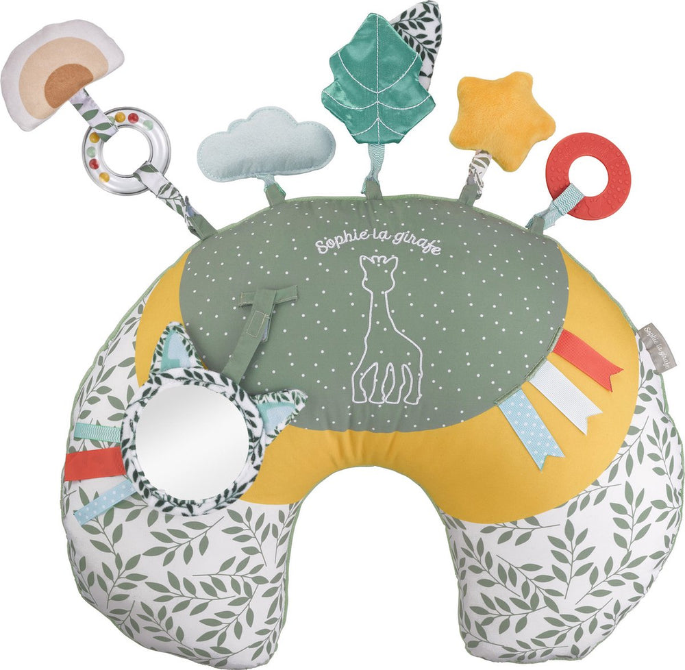Sophie de giraf cosy play speelkussen - tummy time - activiteitenkussen - baby speelgoed - kraamcadeau - babyshower cadeau - vanaf 0 maanden - 45 x 13 x 35 cm - groen geel wit