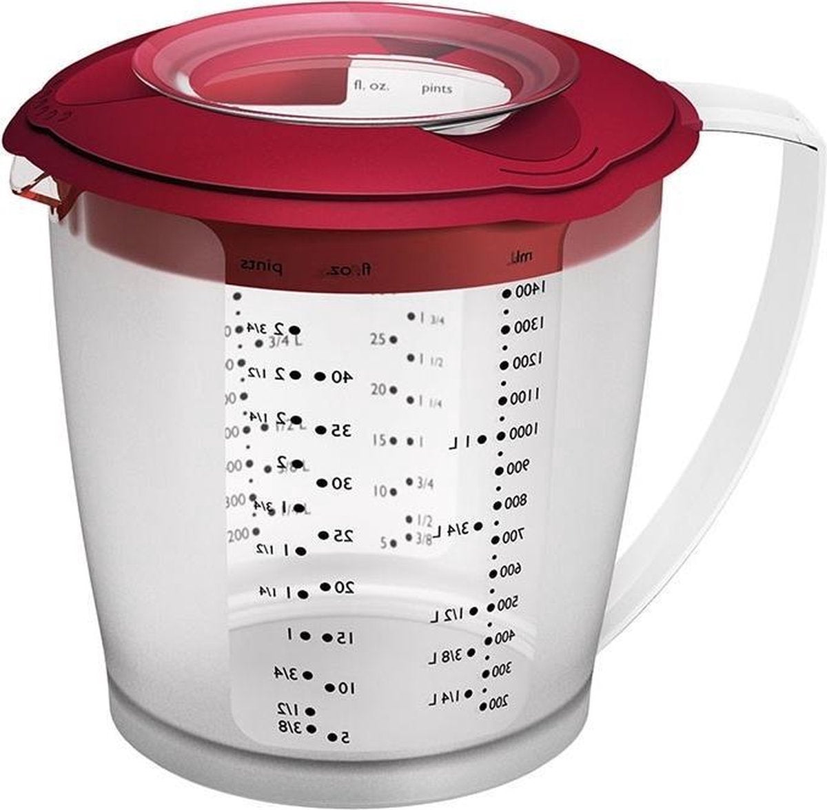 Westmark mixbeker met deksel 1,4 liter kunststof 19,5x15x14,8cm