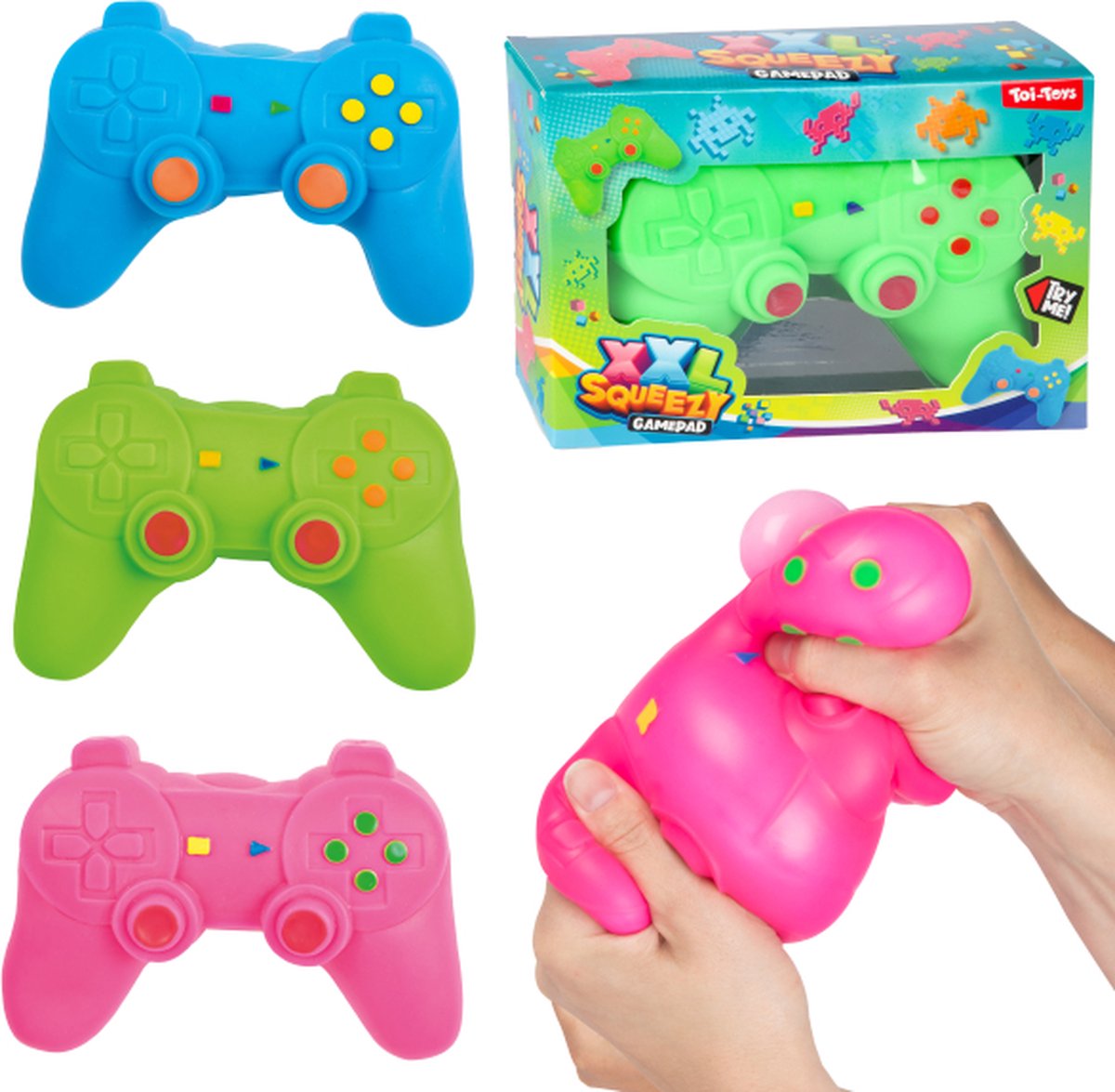 Toi-toys leuke kniebare gamecontroller xxl rekbaar, 17cm