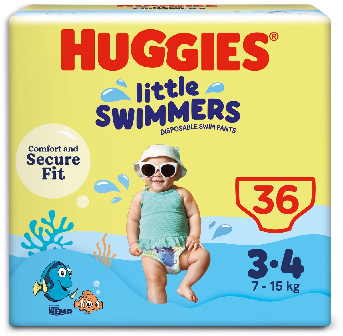 Huggies little swimmers - zwemluiers - maat 3 4 - (7 tot 15 kg) - voordeelverpakking - 36 stuks