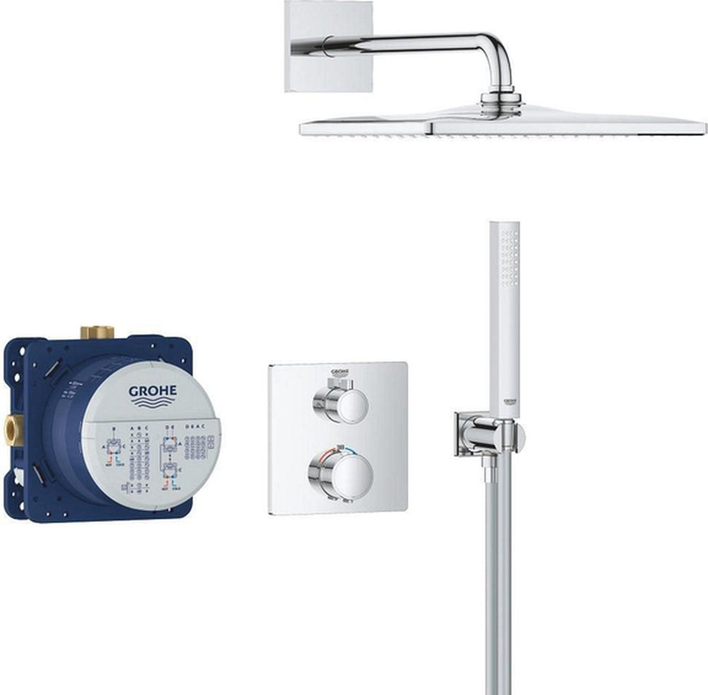 Grohe precision inbouw douchesysteem - vierkant bedieningspaneel - chroom