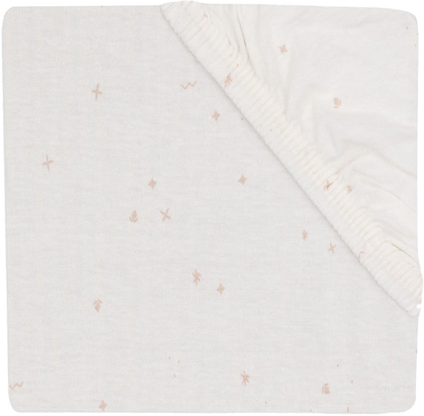 Jollein twinkling hoeslaken ledikant - 60 x 120 cm - jersey - wild rose