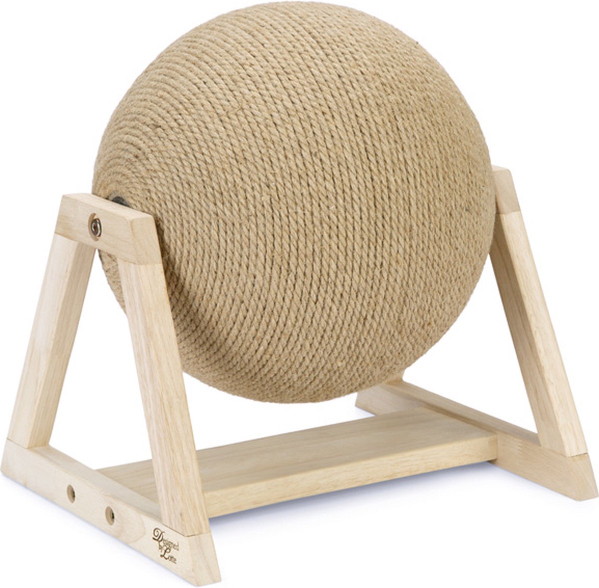 Designed by lotte xem krabbol - krabpaal - op voet - hout - 34x30x35,5 cm