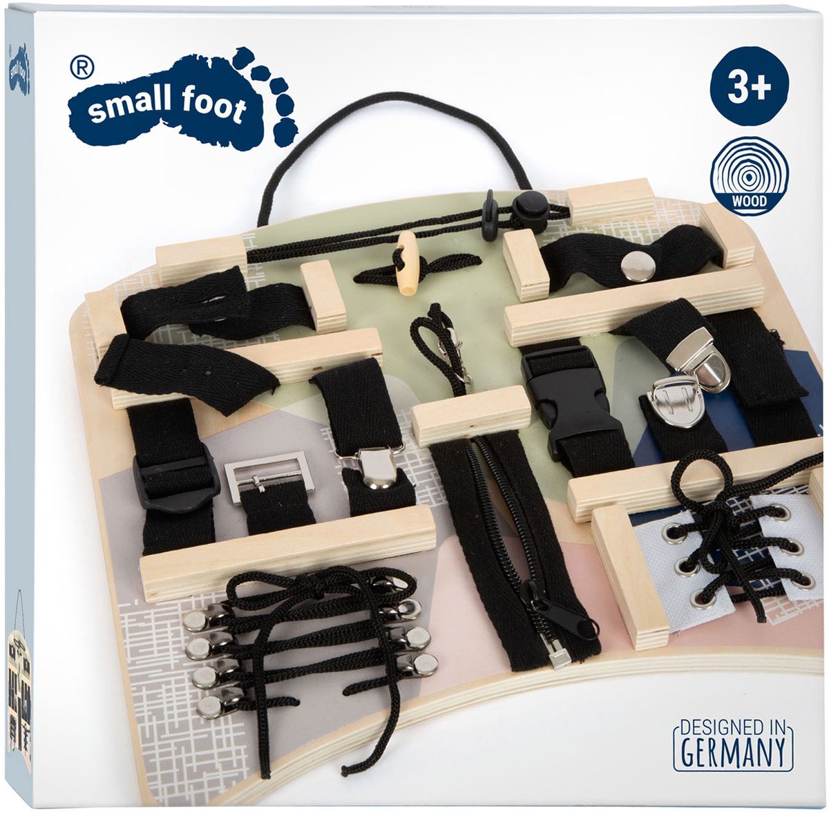 Small foot - houten activiteitenbord vergrendelingen en verbindingen