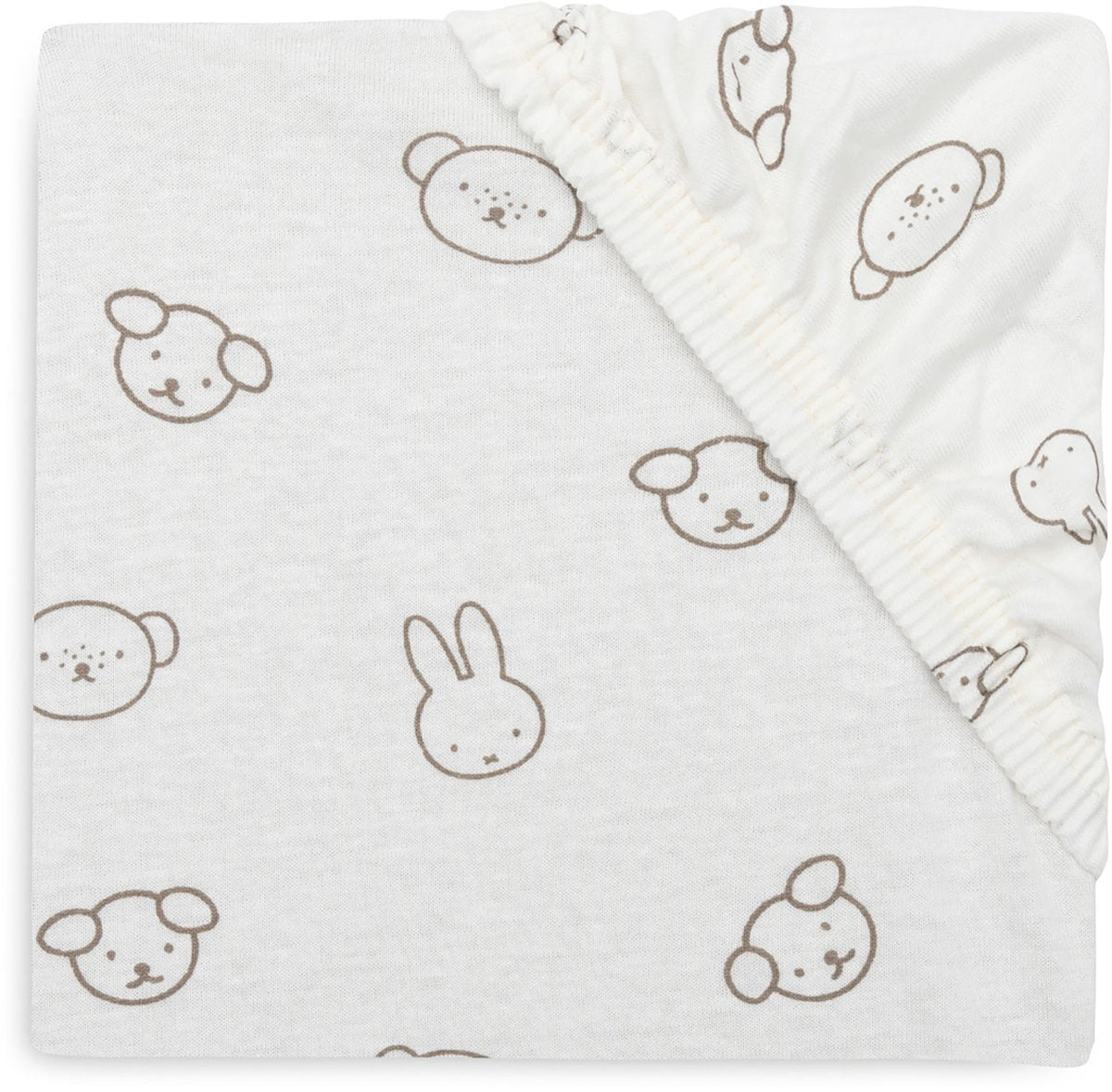 Jollein hoeslaken ledikant - 70 75x140 150cm - jersey - miffy and friends