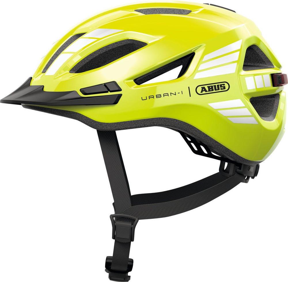 Abus fietshelm urban-i 4.0 signal yellow l - 57-61 cm - geel - geschikt voor gebruik op elektrische fietsen - stadsfietsen - 290 g