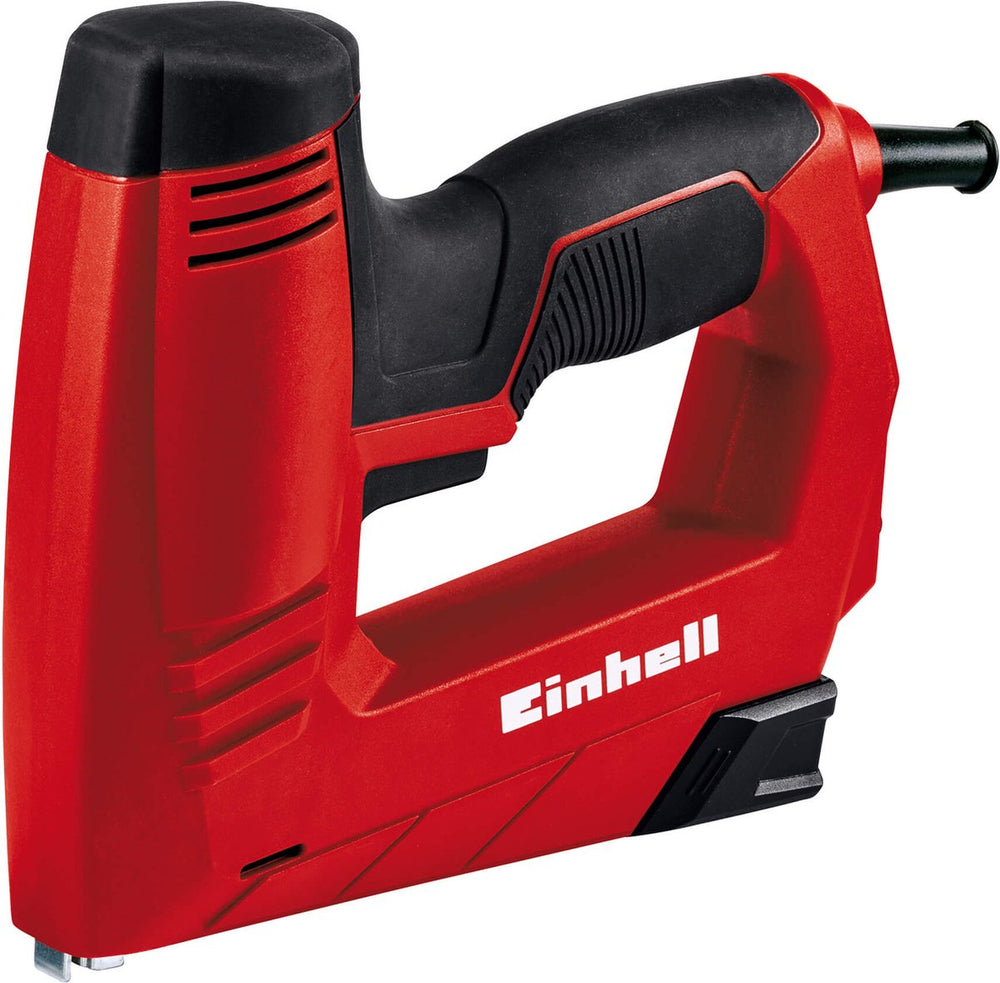 Einhell elektrische nietmachine tc-en 20 e - 20 schoten min - voor nietjes type 53 spijkers type 47 - elektronische slagkrachtselectie - incl. 1000 nietjes 500 spijkers