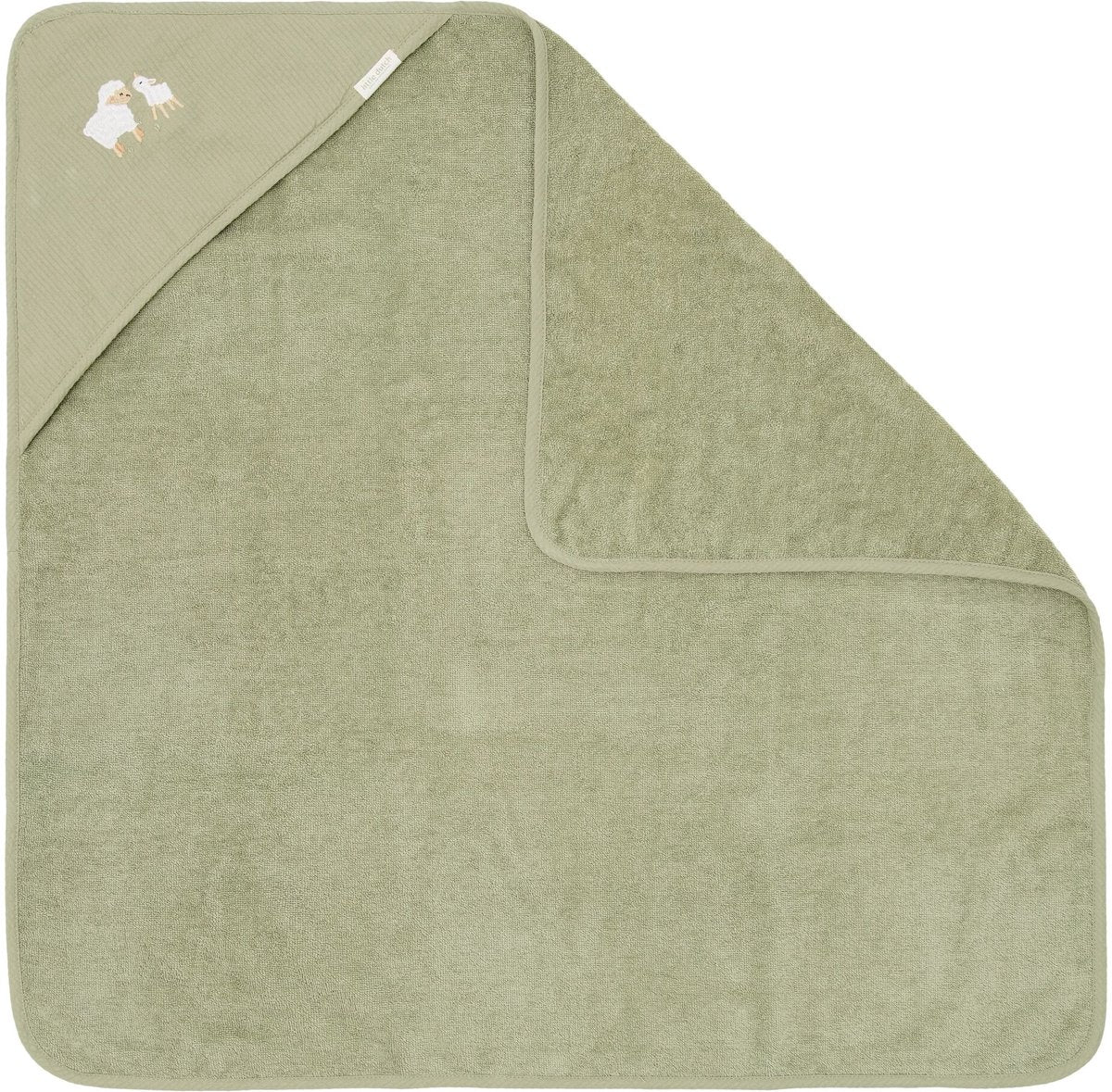 Little dutch badcape - geborduurd - groen - 75 x 75