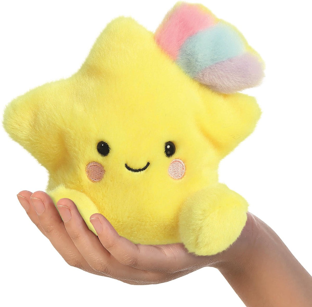 Aurora eco friendly serie - knuffel spadająca gwiazdka - 13 cm - geel - zacht pluche