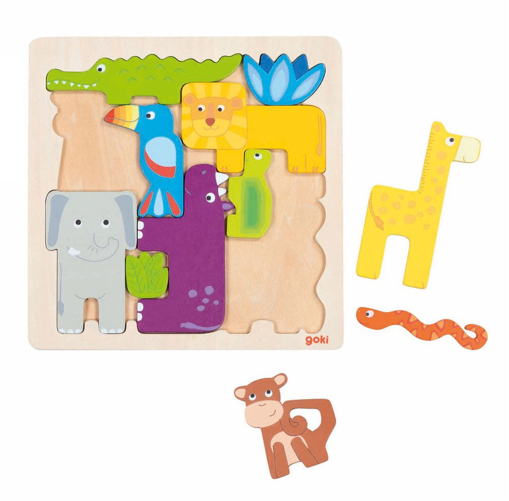 Goki houten puzzel safari, 11st.