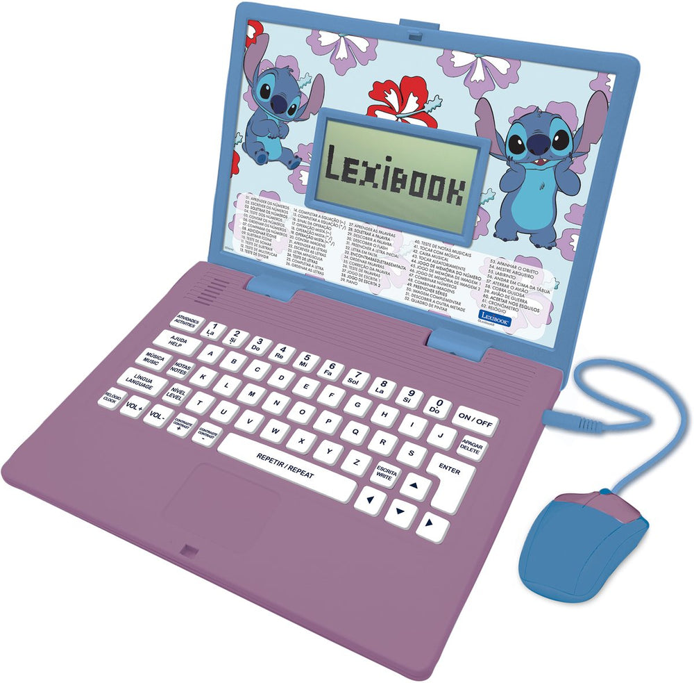 Lexibook stitch tweetalige educatieve laptop met 124 activiteiten (en pt)