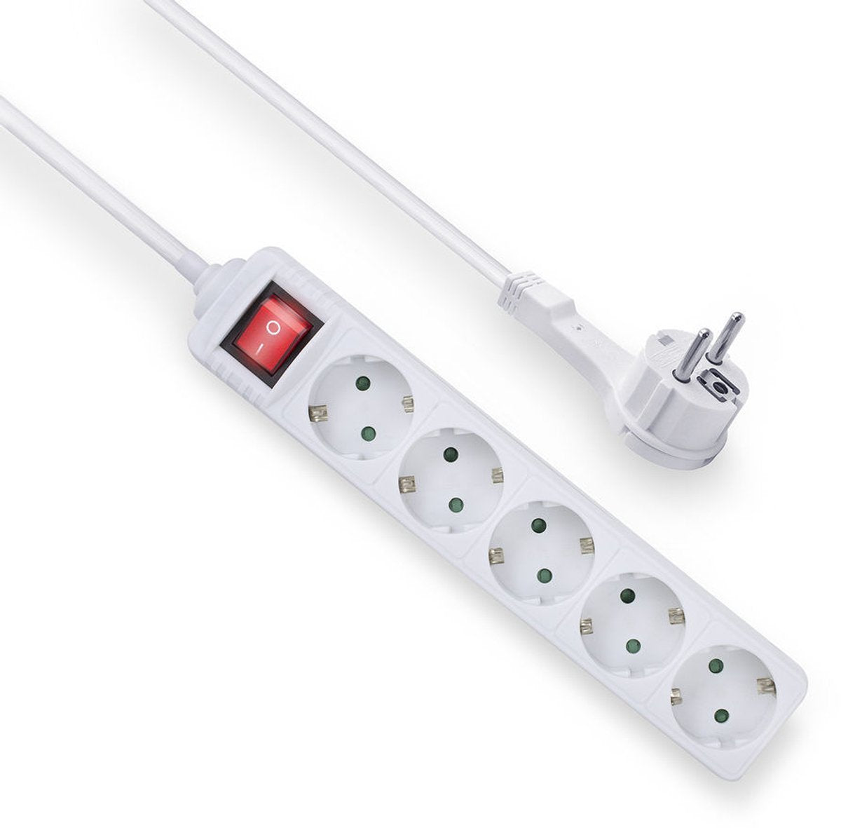 ACT Connectivity Stekkerdoos platte stekker, 5 stopcontact