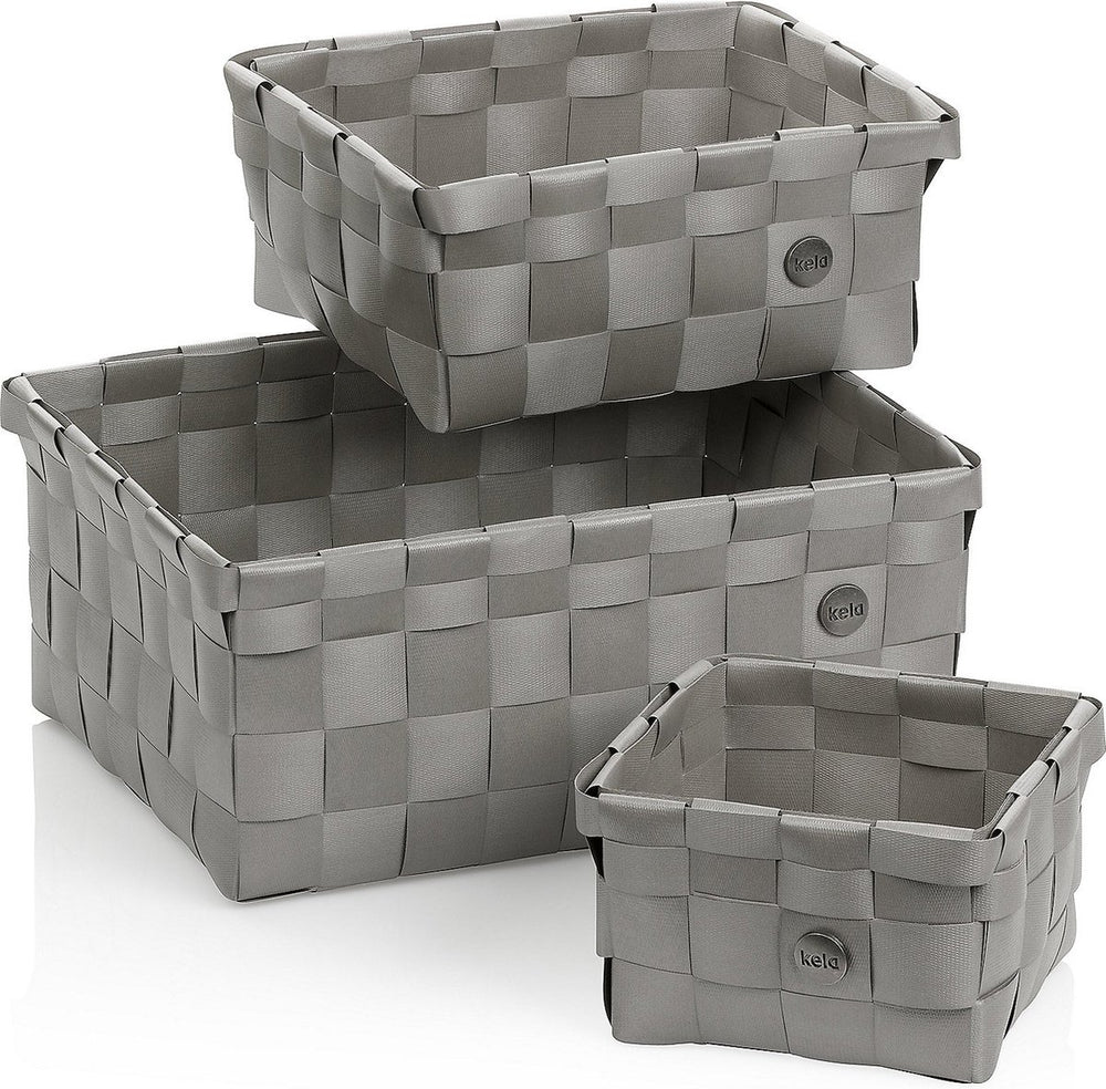 Kela mand, set van 3 stuks, polypropyleen, zilvergrijs - | neo