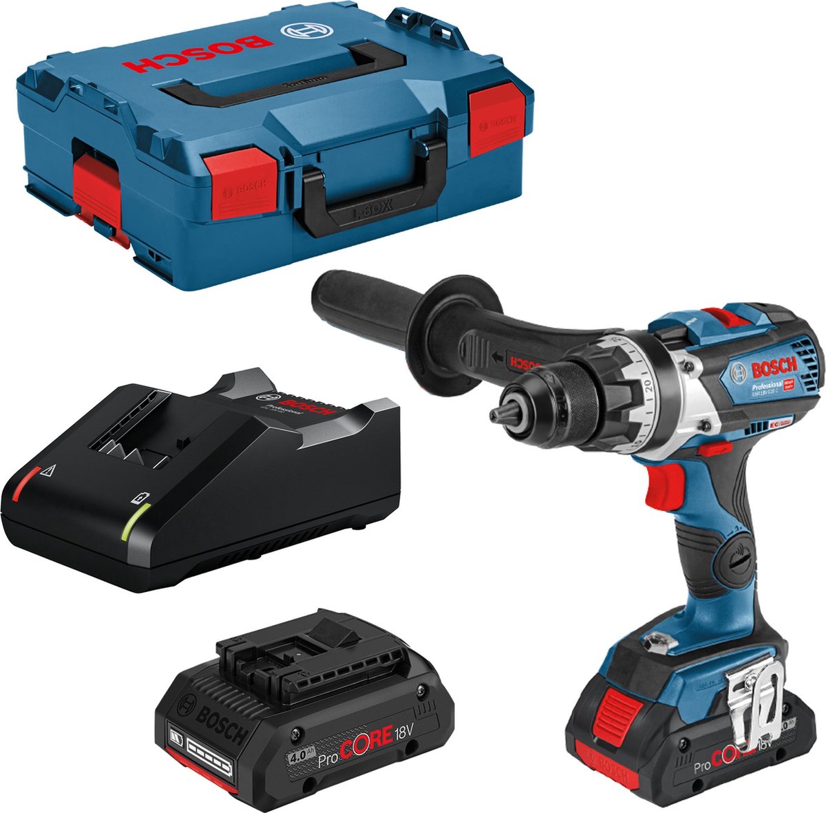 Bosch blauw bosch professional gsr 18v-110 c accu schroefboormachine 18v 4.0ah in l-boxx - 06019g010a