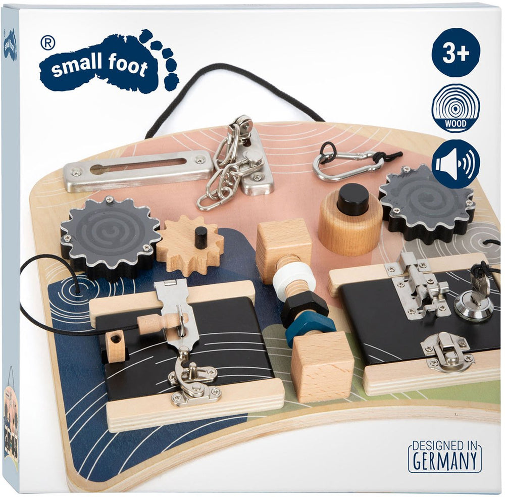 Small foot - wooden activity board rotation and locks